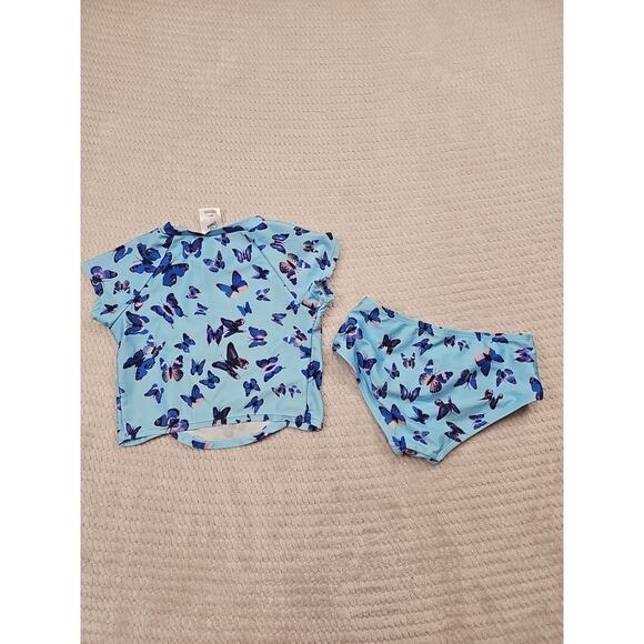 Art Class Bathing Suit Girls Small 6/7 Blue Butter Fly Tankini 2 Piece - Picture 5 of 6
